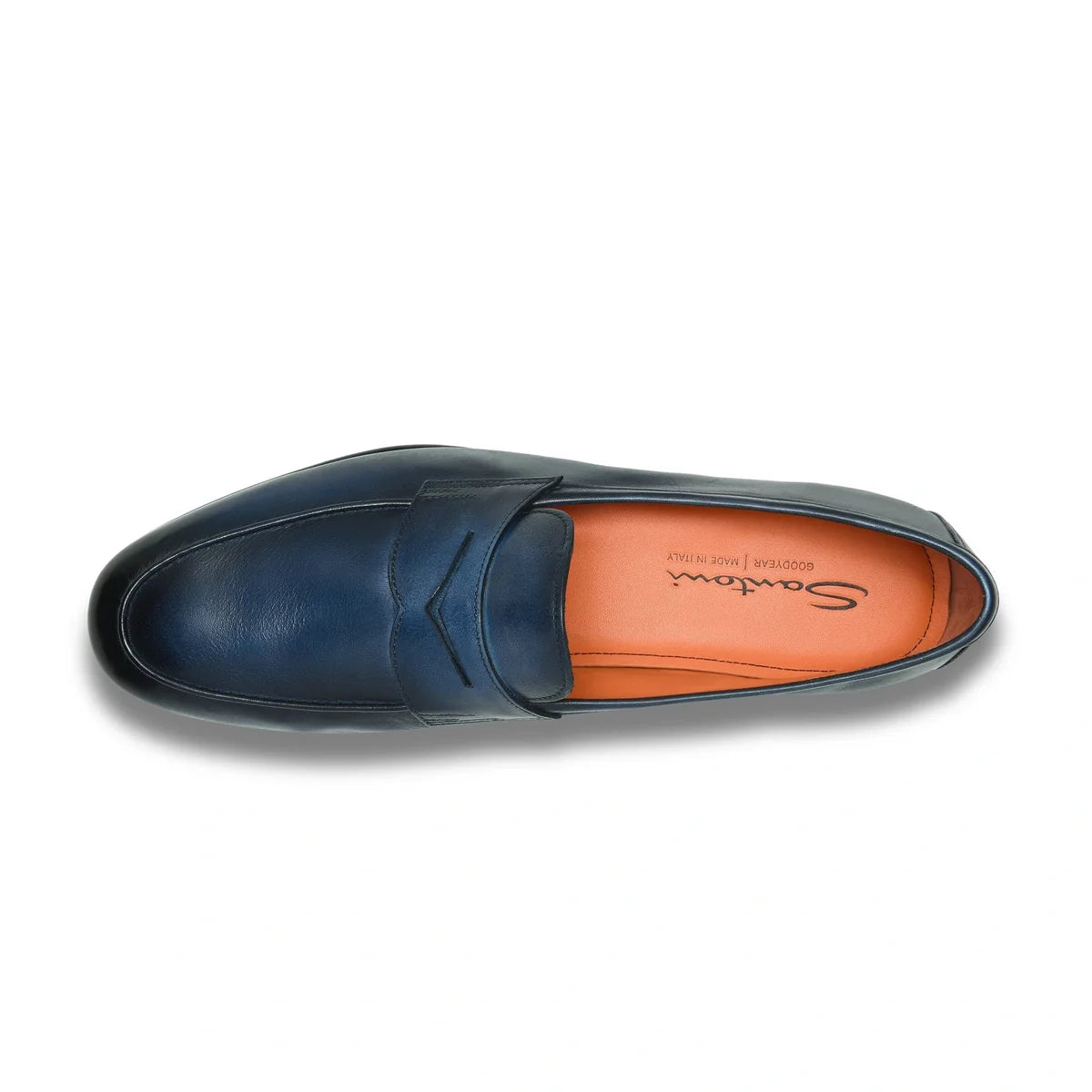 Mocassin Santoni - Penny Carlo - Cuir - Bleu