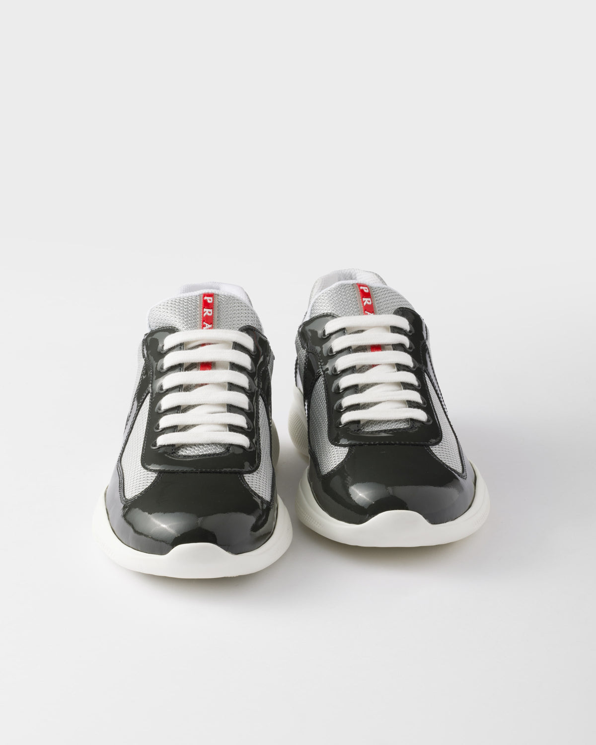 Prada America's Cup Patent Leather and Technical Fabric Sneakers.
