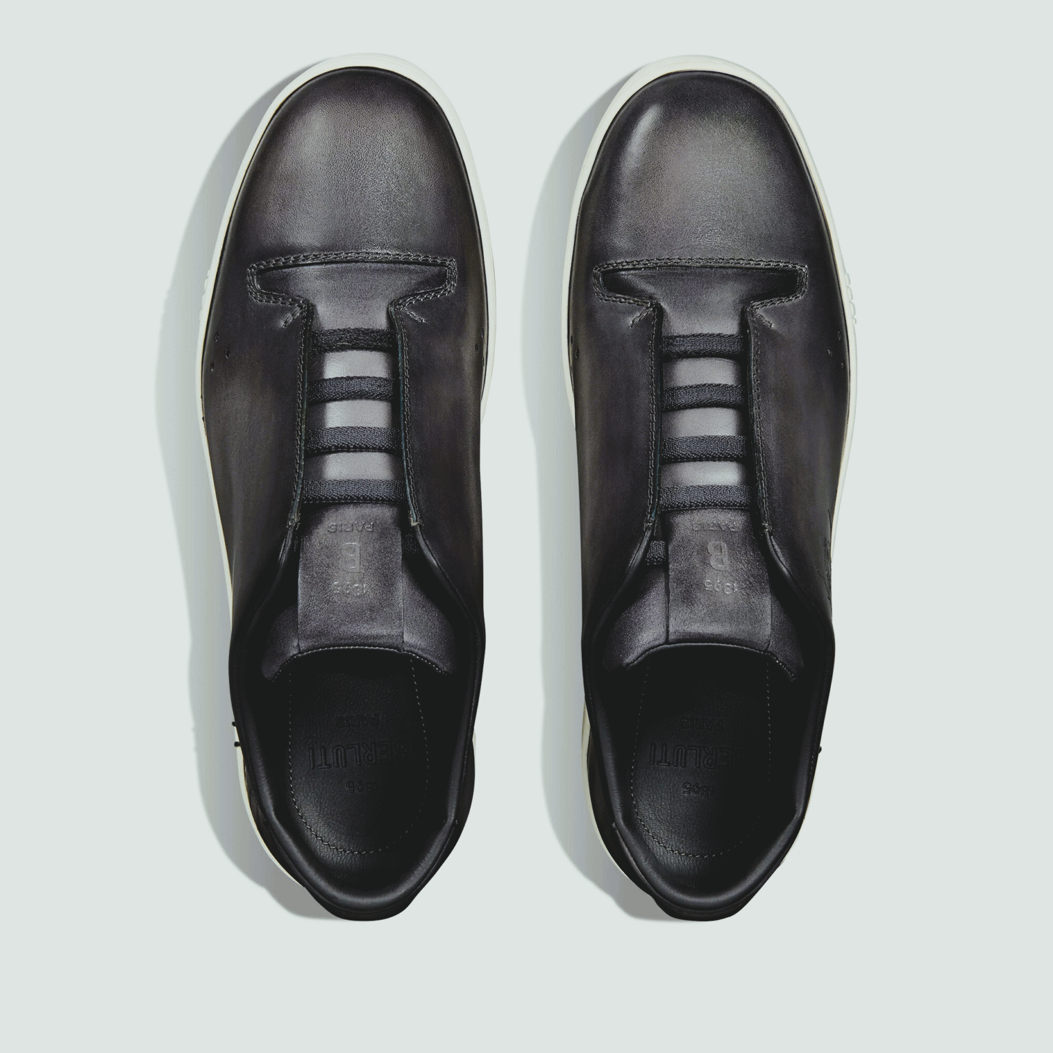 SNEAKER BERLUTI PLAYTIME EN CUIR DE VEAU VENEZIA SCRITTO EN NOIR