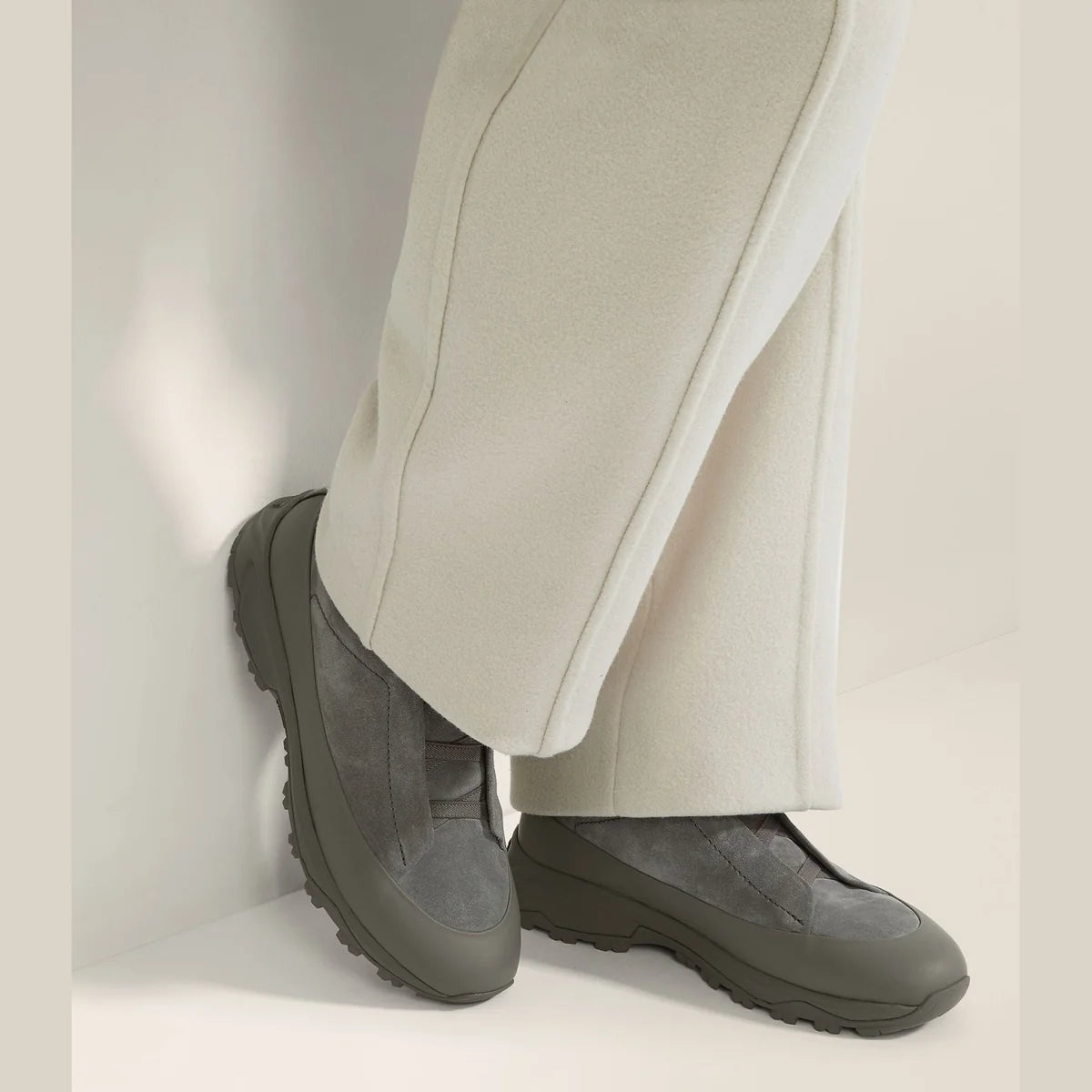 Espadrilles Zegna - Triple Stitch™ - Monte en Cuir et Veau Velours - Gris