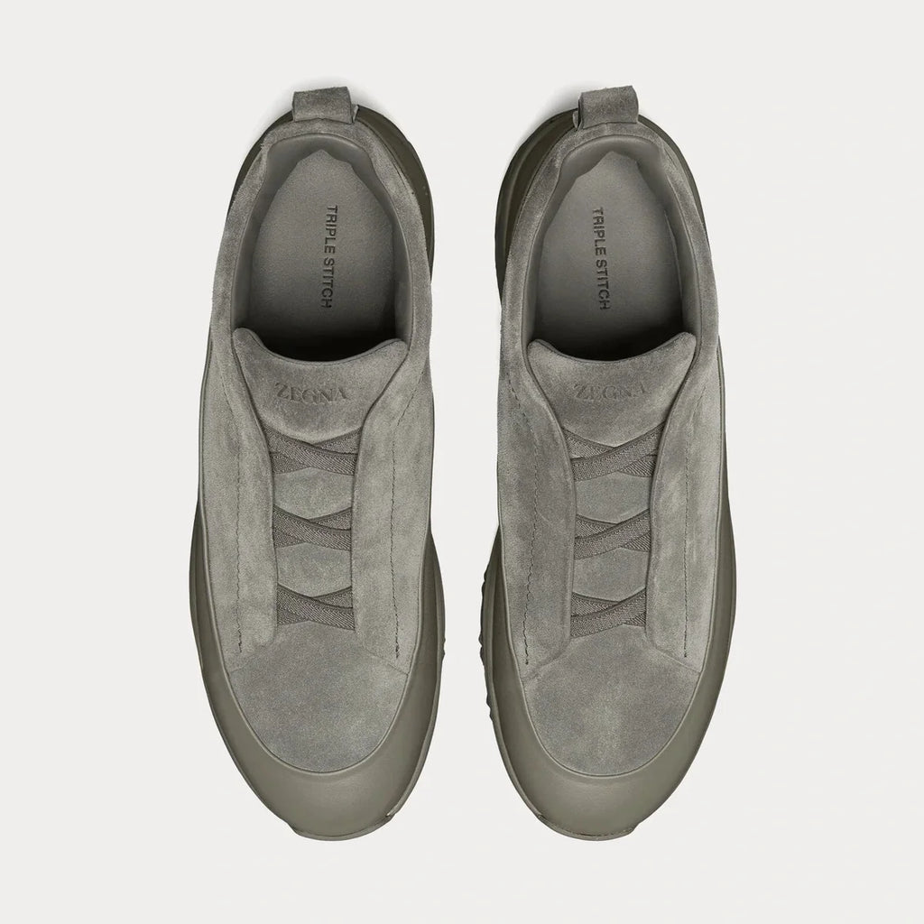 Espadrilles Zegna - Triple Stitch™ - Monte en Cuir et Veau Velours - Gris