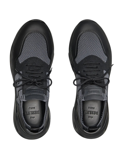 Berluti Shadow Knit and Calf Leather Sneakers