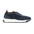Santoni stretch knit sneaker midnight blue