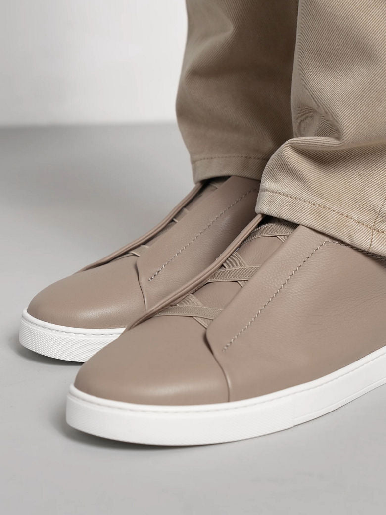 LIGHT TAUPE TRIPLE STITCH™ SECONDSKIN SNEAKERS