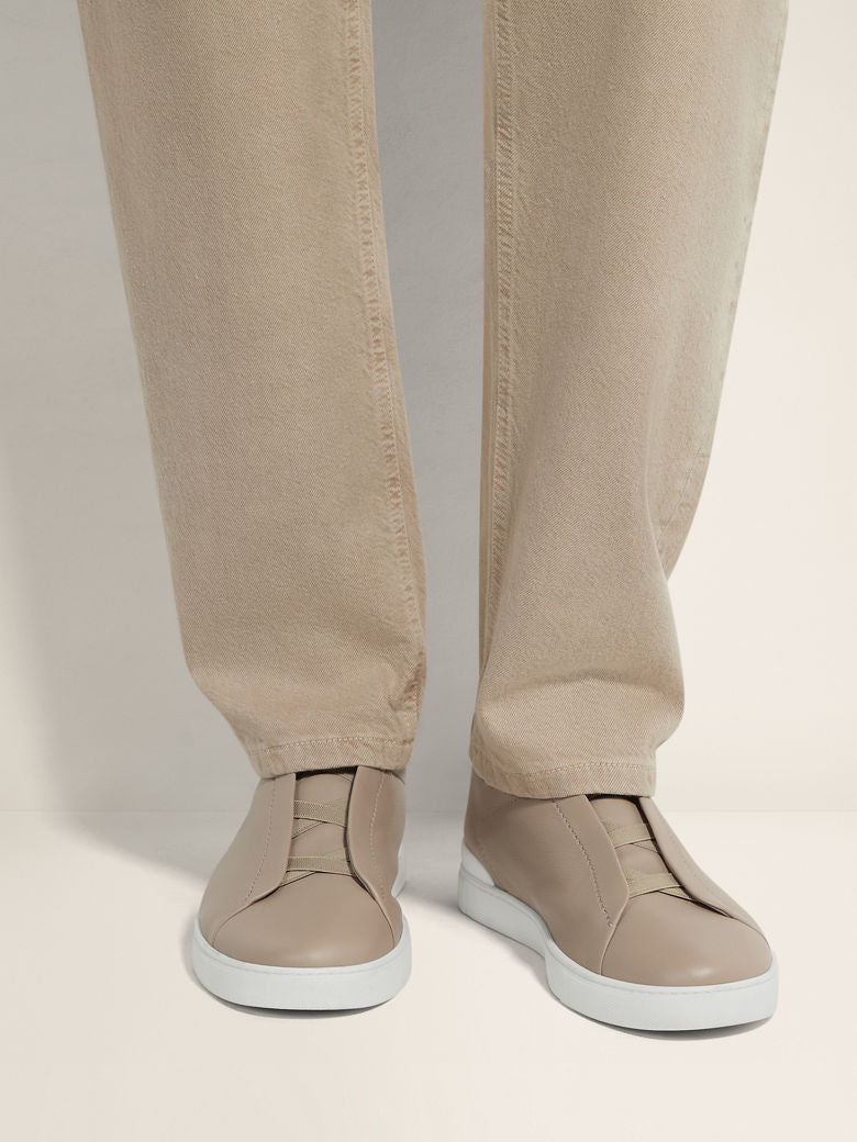 LIGHT TAUPE TRIPLE STITCH™ SECONDSKIN SNEAKERS