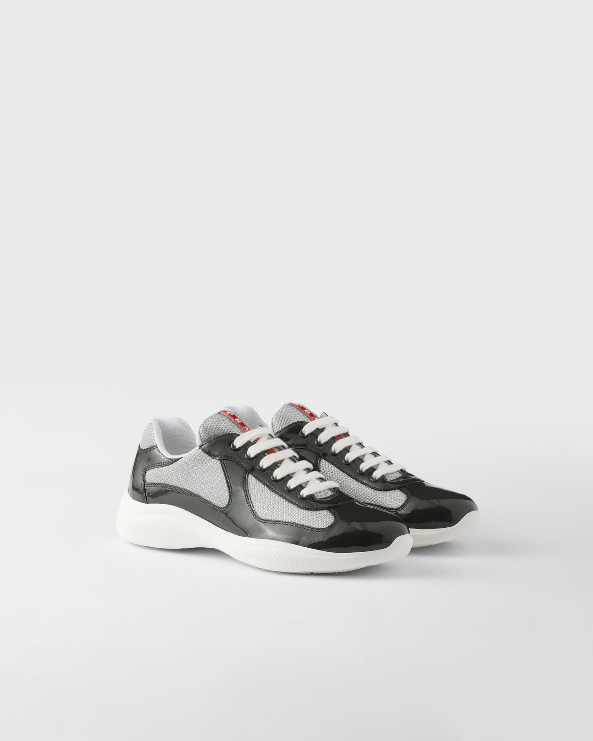 Prada America's Cup Patent Leather and Technical Fabric Sneakers.