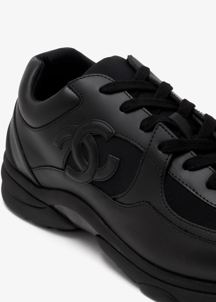 Chanel CC Uniform Black Leather Sneaker