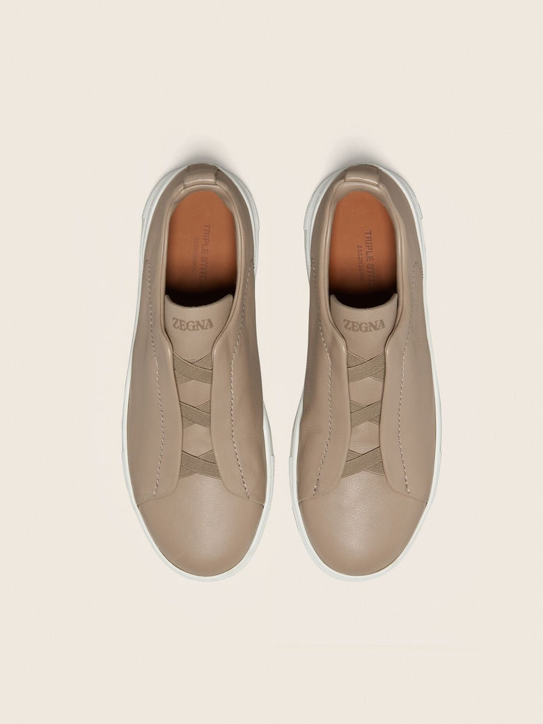 LIGHT TAUPE TRIPLE STITCH™ SECONDSKIN SNEAKERS