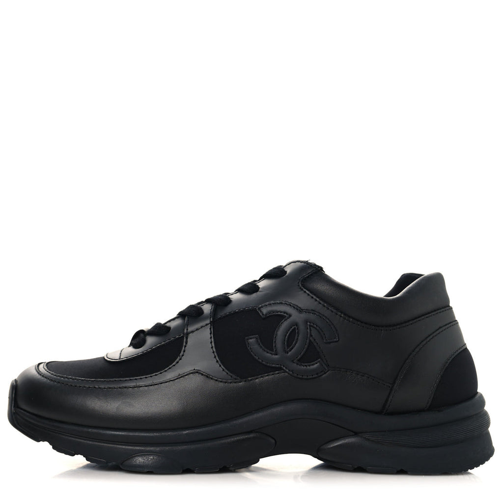 Chanel CC Uniform Black Leather Sneaker