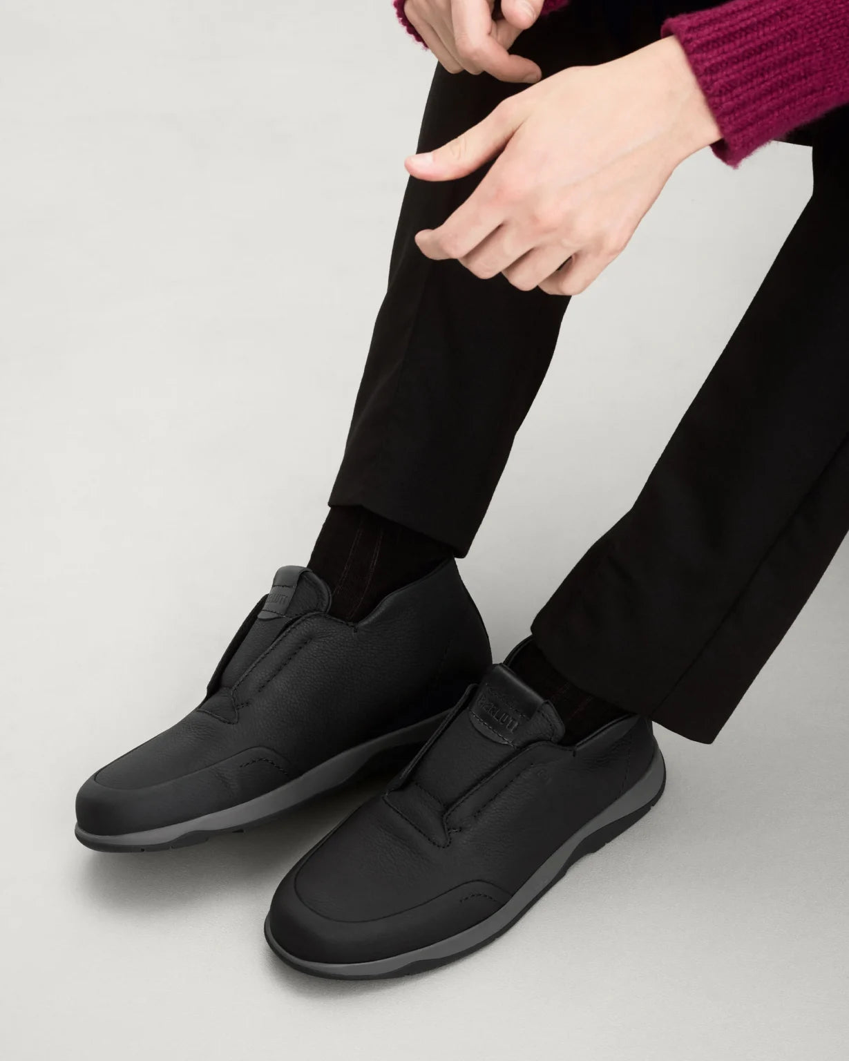 SNEKAERS BERLUTI SLIP-ON ÉCHAPPEE EN NOIR