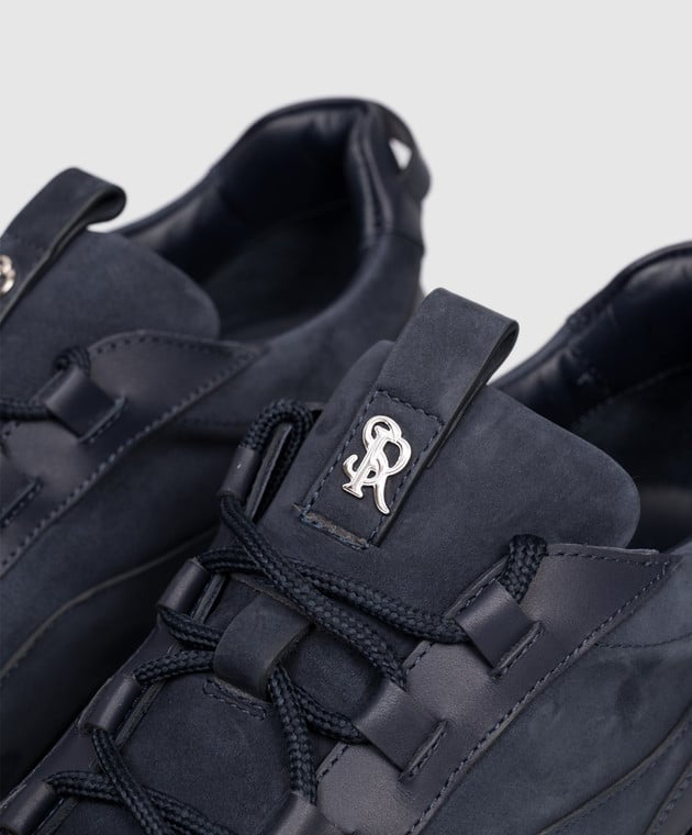 Stefano Ricci Blue Nubuck Sneakers (Model UV689G6647WYSN),