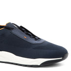 Santoni stretch knit sneaker midnight blue