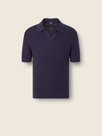 DARK INDIGO ZEGNA BLUE PREMIUM COTTON POLO SHIRT