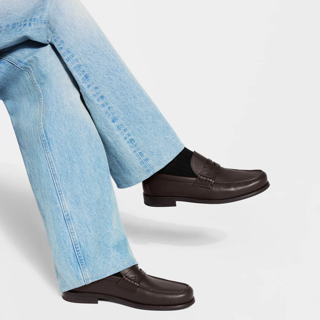 Mocassins Louis Vuitton - Major - Cuir lisse - Marron