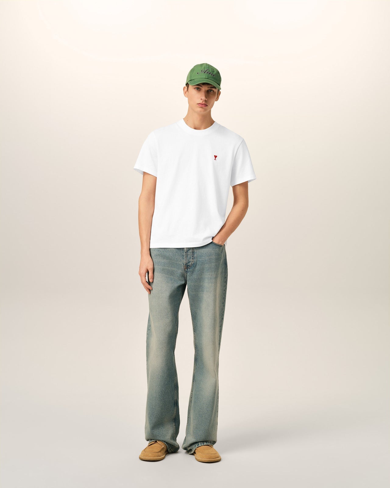 GREY COTTON AMI DE COEUR T-SHIRT