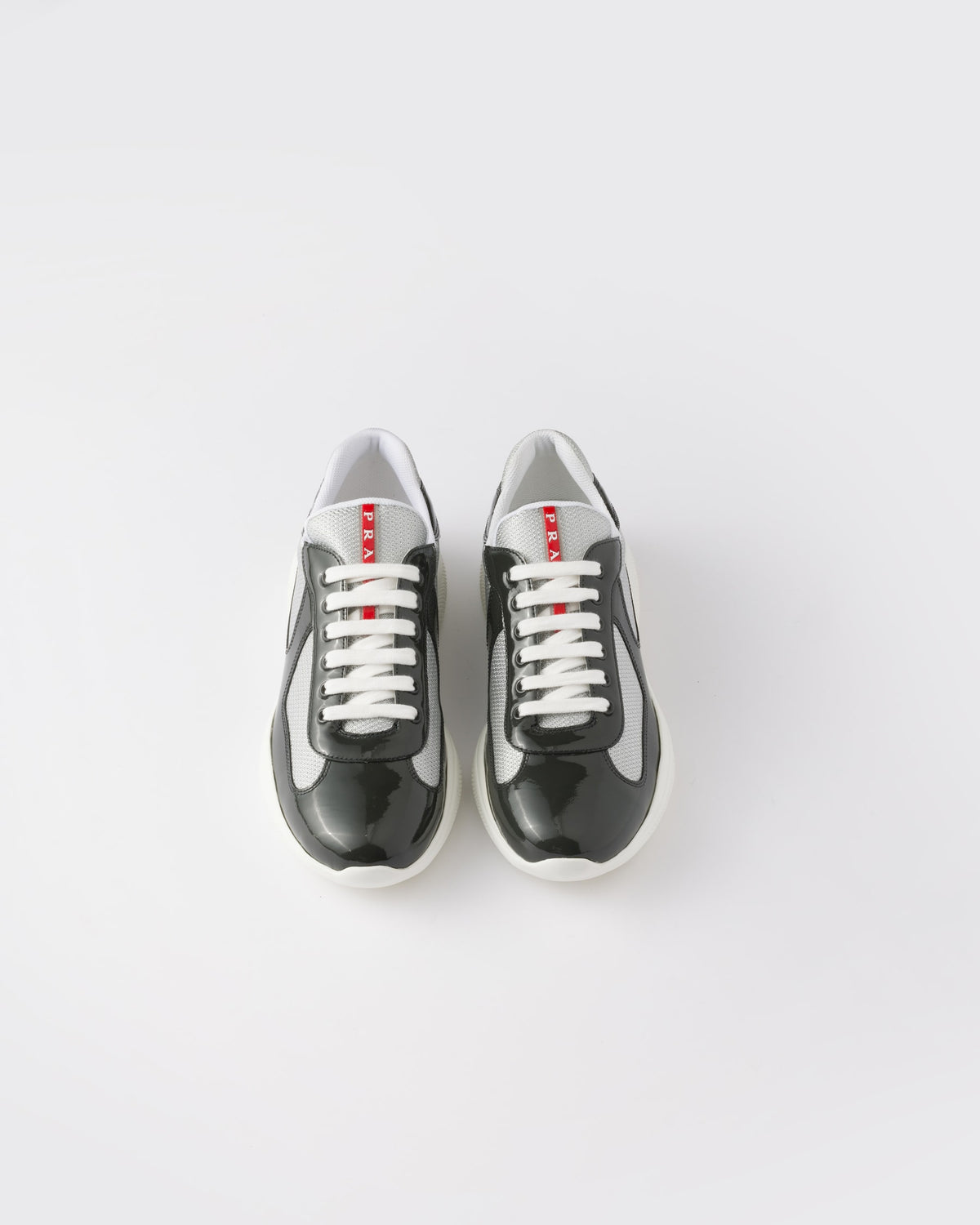Prada America's Cup Sneakers in anthracite grey and silver