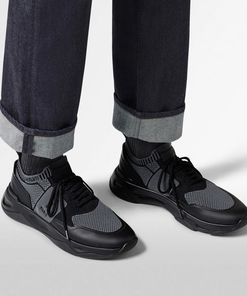 Berluti Shadow Knit and Calf Leather Sneakers