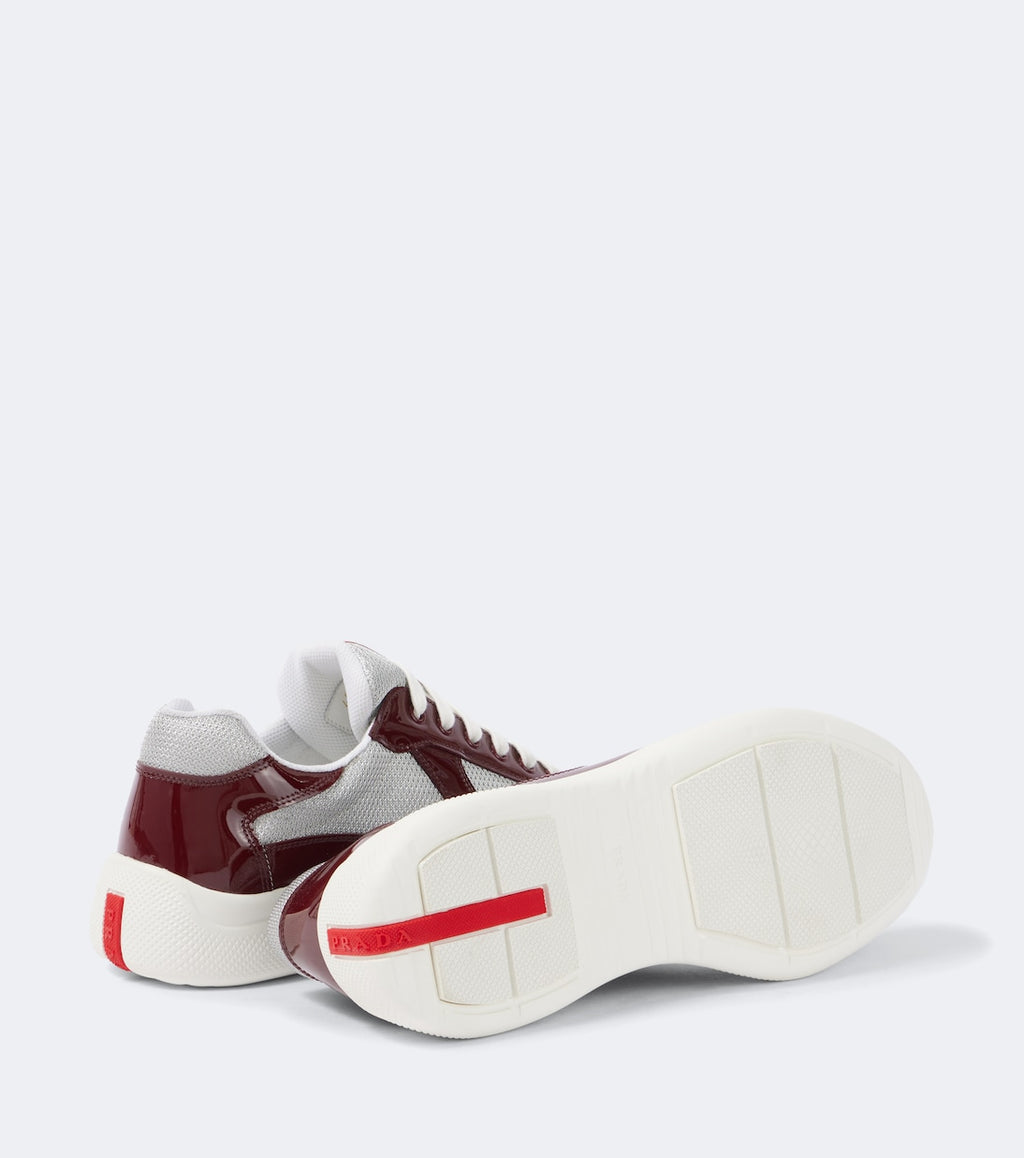 Prada America's Cup Patent Leather and Technical Fabric Sneakers
