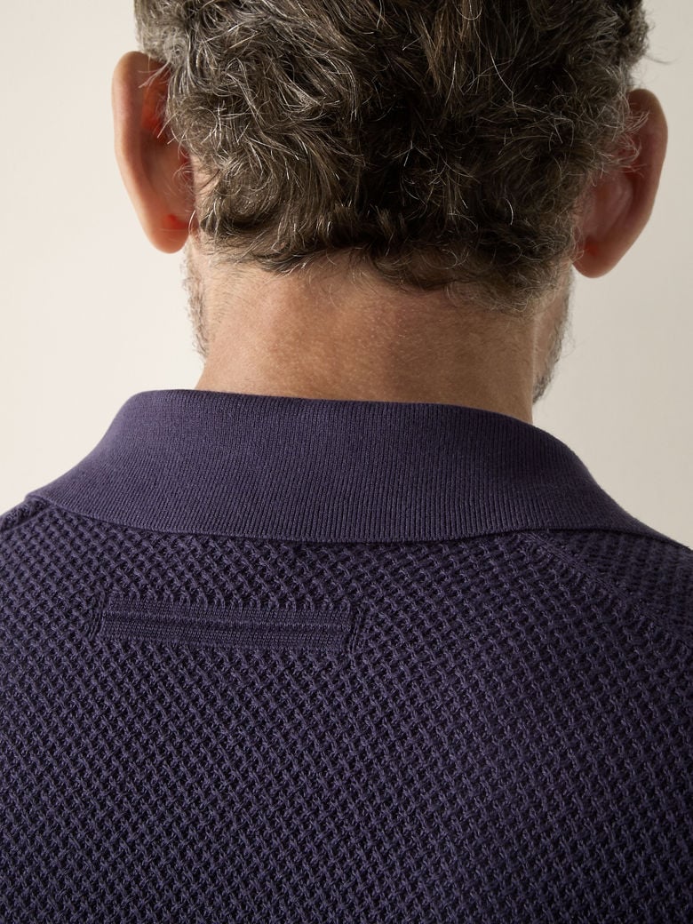 DARK INDIGO ZEGNA BLUE PREMIUM COTTON POLO SHIRT