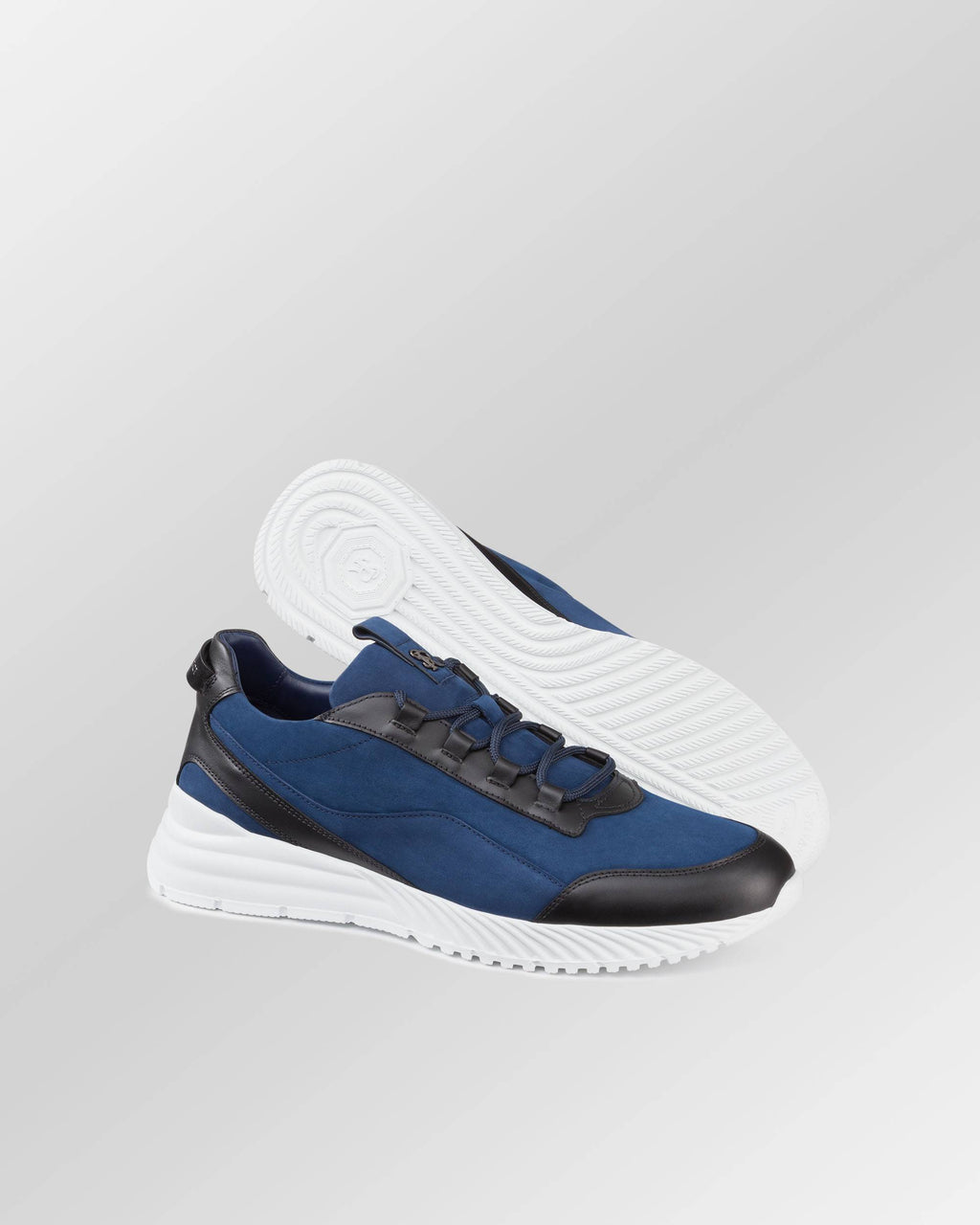 Stefano Ricci Blue Leather and Suede Combination Sneaker