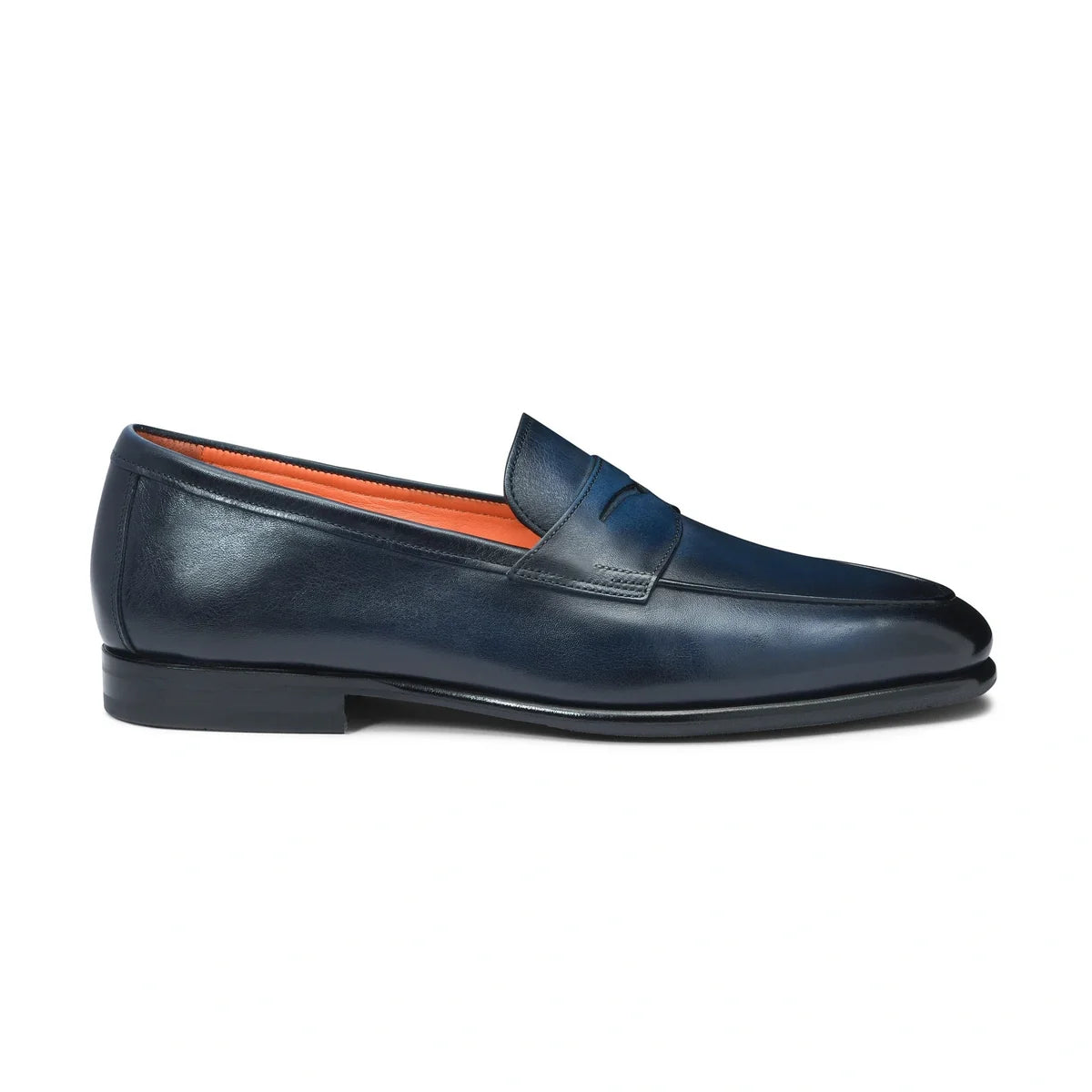 Mocassin Santoni - Penny Carlo - Cuir - Bleu