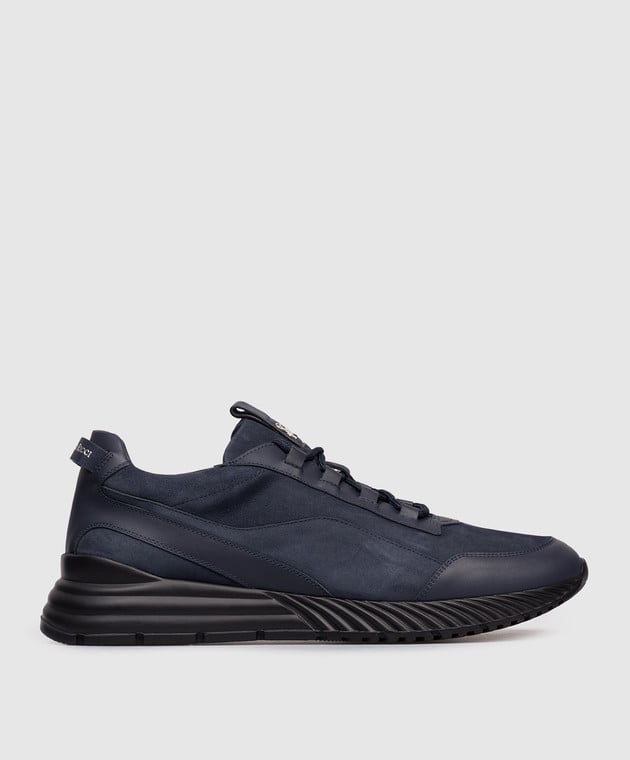 Stefano Ricci Blue Nubuck Sneakers (Model UV689G6647WYSN),