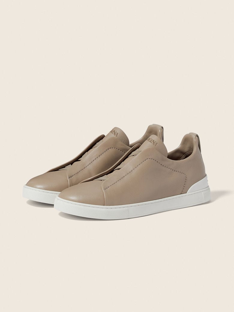 LIGHT TAUPE TRIPLE STITCH™ SECONDSKIN SNEAKERS