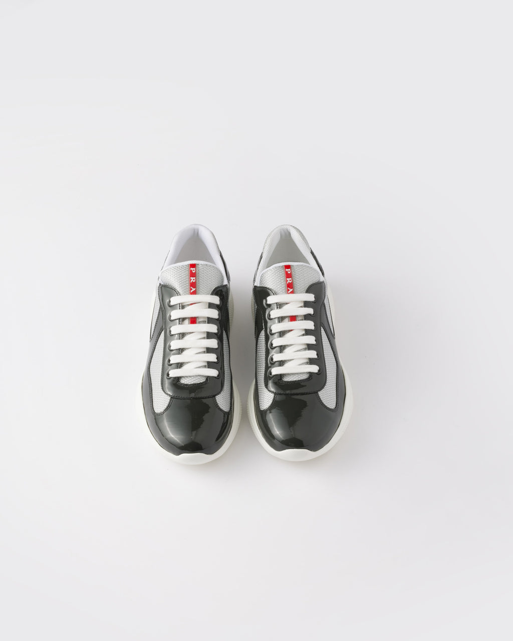 Prada America's Cup Patent Leather and Technical Fabric Sneakers.