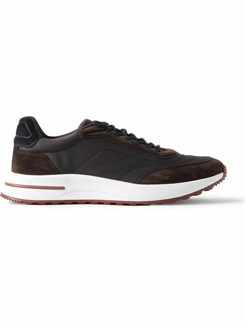 Loro Piana - Weekend Walk Suede-Trimmed Shell Sneakers - Black