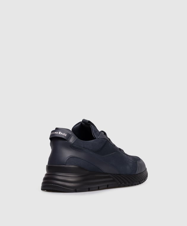Stefano Ricci Blue Nubuck Sneakers (Model UV689G6647WYSN),
