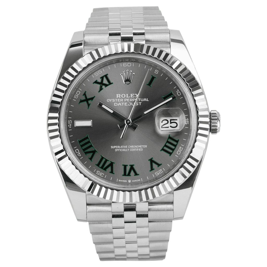 Rolex Datejust 41 featuring the distinctive "Wimbledon" dial