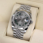 Rolex Datejust 41 featuring the distinctive "Wimbledon" dial